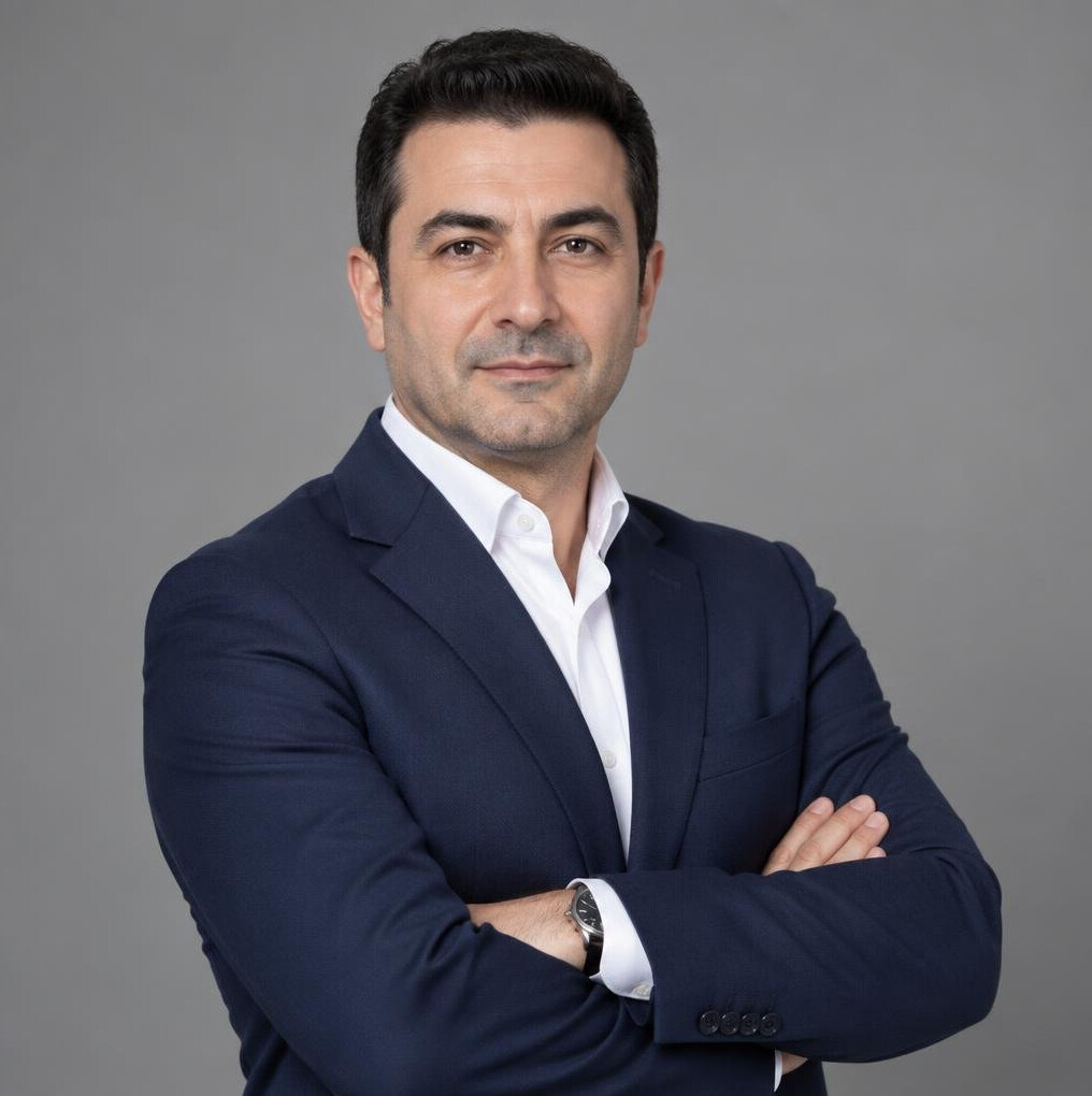 Studio portrait of a Turkish male crisis communication trainer