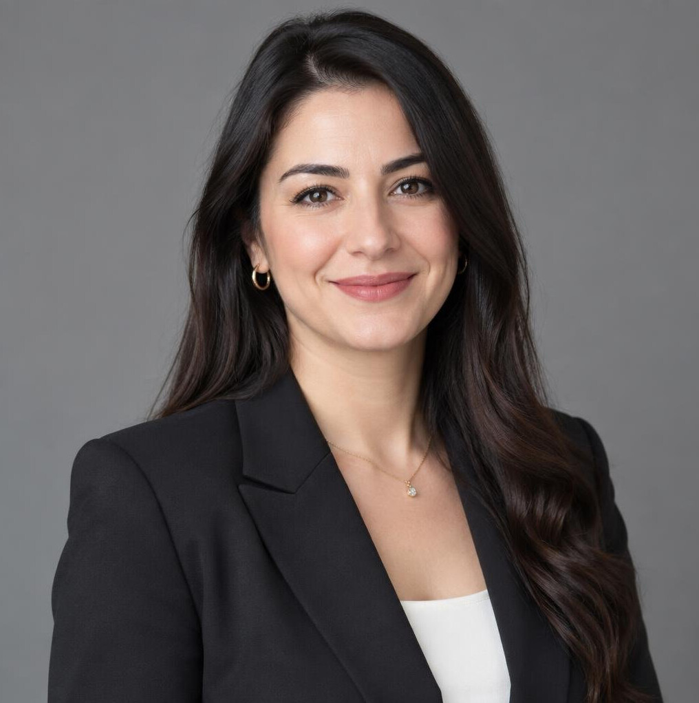 Studio portrait of a Turkish female media conflict mediator