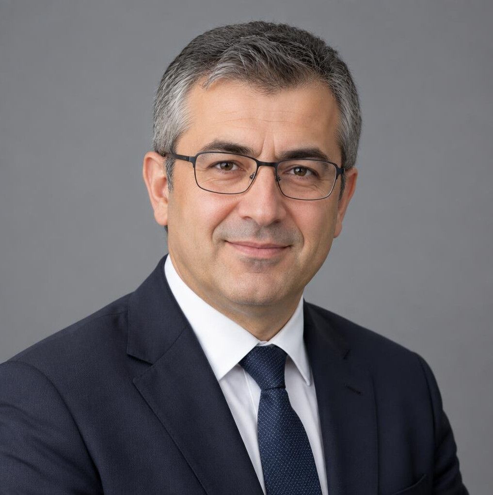Studio portrait of a Turkish male broadcast communication coach